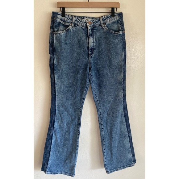 Wrangler Westward High Rise Bootcut Jeans Blue Two Tone Color Block 31x30 - Picture 5 of 16